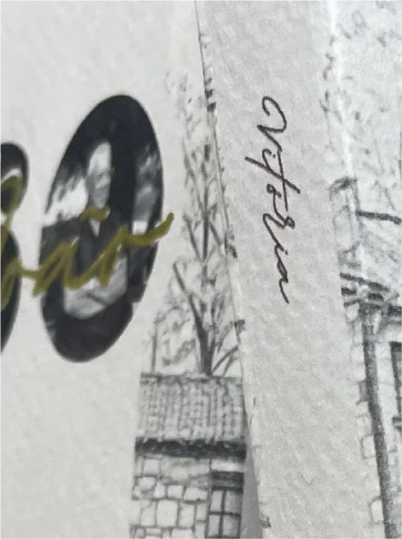 Detalhe da caixa de chocolates personalizada.