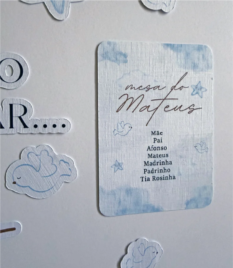 Marcador de mesa e ilustrações complementares do sistema visual.
