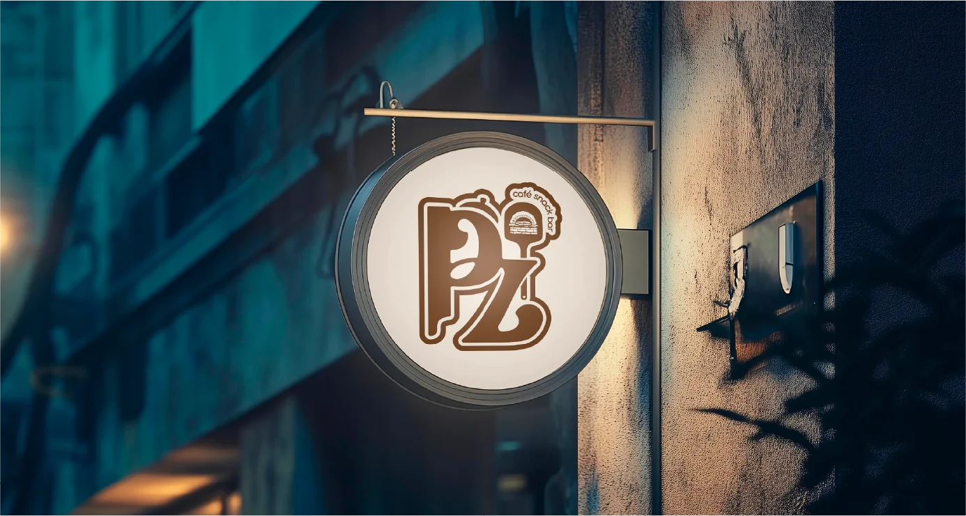 Fachada do PZ Café Snack-Bar com a nova identidade visual.